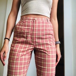 💕Vintage high waisted plaid cropped pants💕